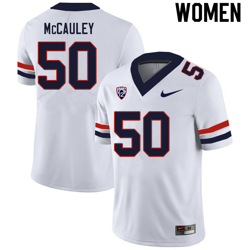 Women #50 Josh McCauley Arizona Wildcats College Football Jerseys Sale-White - Click Image to Close